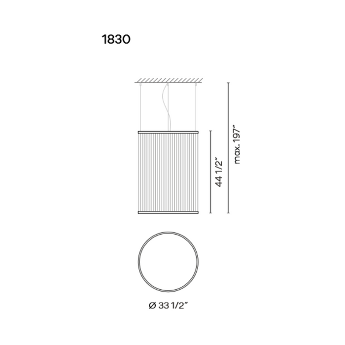 Vibia 1830 Array 1-lt 34" LED Pendant