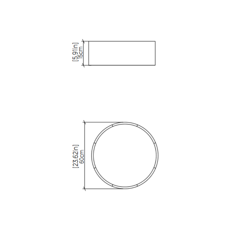 Accord 5012LED Cylindrical 1-lt 24" LED Flush Mount