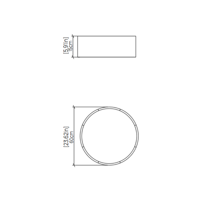 Accord 5012LED Cylindrical 1-lt 24" LED Flush Mount