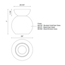 Kuzco SF59706 Arcadia 1-lt 6" Semi Flush