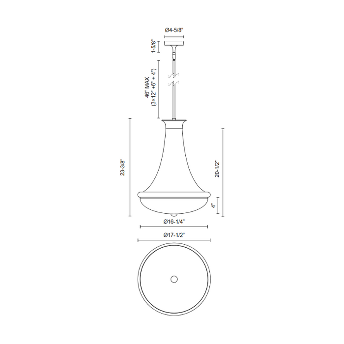 Alora Mood PD464018 Marcel 4-lt 18" Pendant