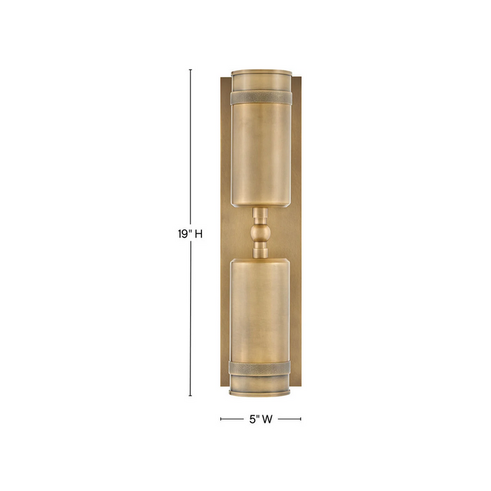 Hinkley 28814 Pratt 2-lt 19" Tall LED Outdoor Wall Mount Lantern