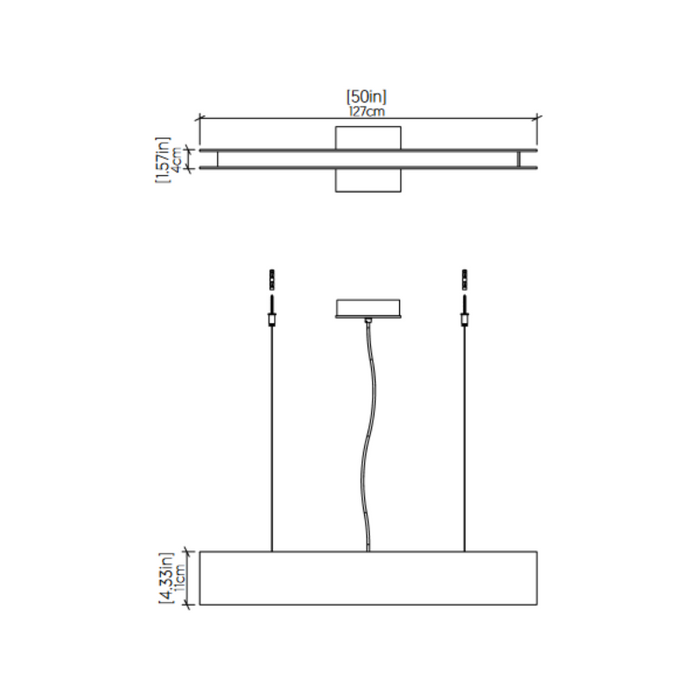 Accord 1313 Clean 1-lt 50" LED Pendant