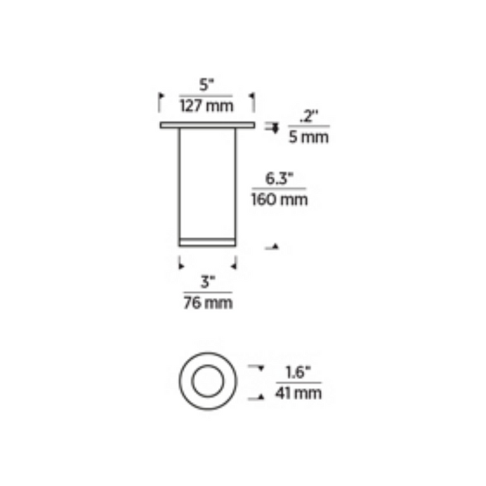 Element EC3R 3" 15W Fixed LED Cylinder, Warm Dim, Surface Mount