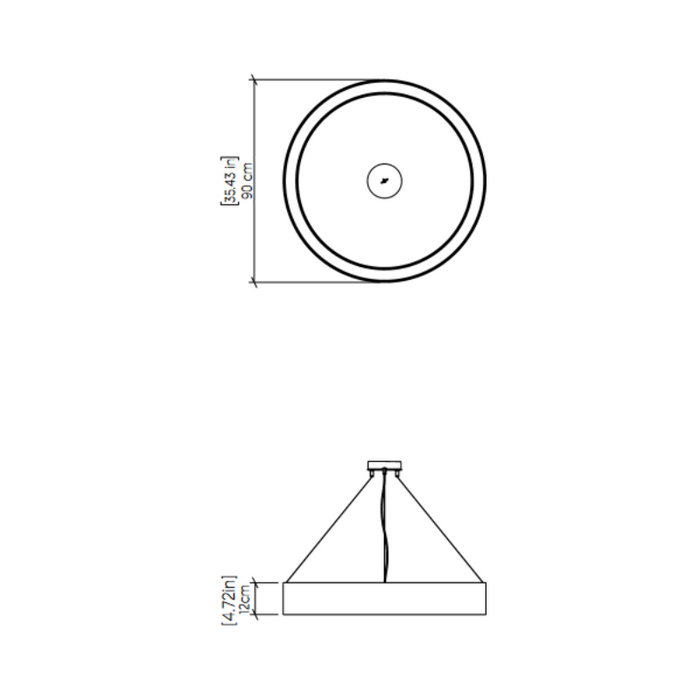 Accord 1352 Cylindrical 1-lt 35" LED Pendant