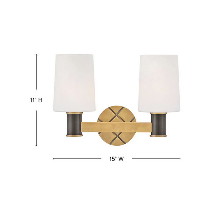 Hinkley 51372 Declan 2-lt 15" LED Vanity