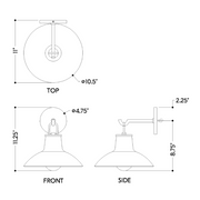 Hudson Valley 1913 Pottersville 1-lt 11" Tall Wall Sconce