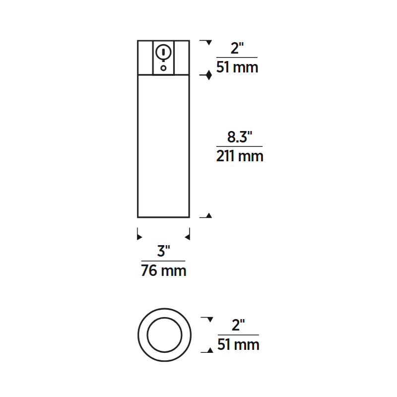 Entra 3" Round 27W LED Fixed Cylinder, Conduit Mount