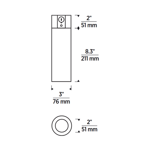 Entra 3" Round 27W LED Fixed Cylinder, Conduit Mount