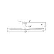 Hinkley 903872F Swell Illuminated 72" Ceiling Fan with LED Light Kit