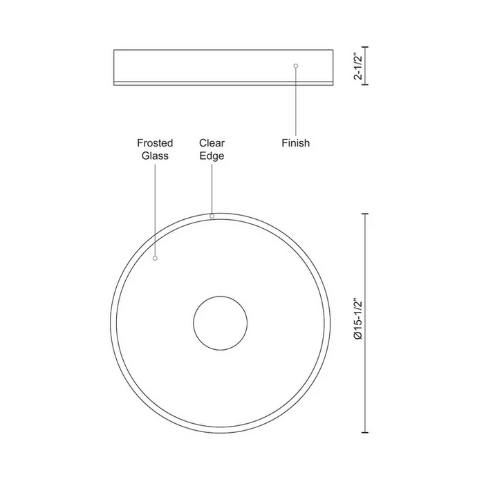 Kuzco FM7616-5CCT Parker 1-lt 16" LED Flush Mount, 5CCT Selectable