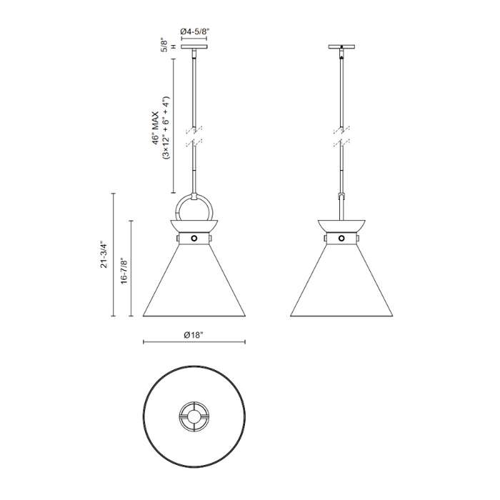 Alora Mood PD412018 Emerson 1-lt 18" Pendant