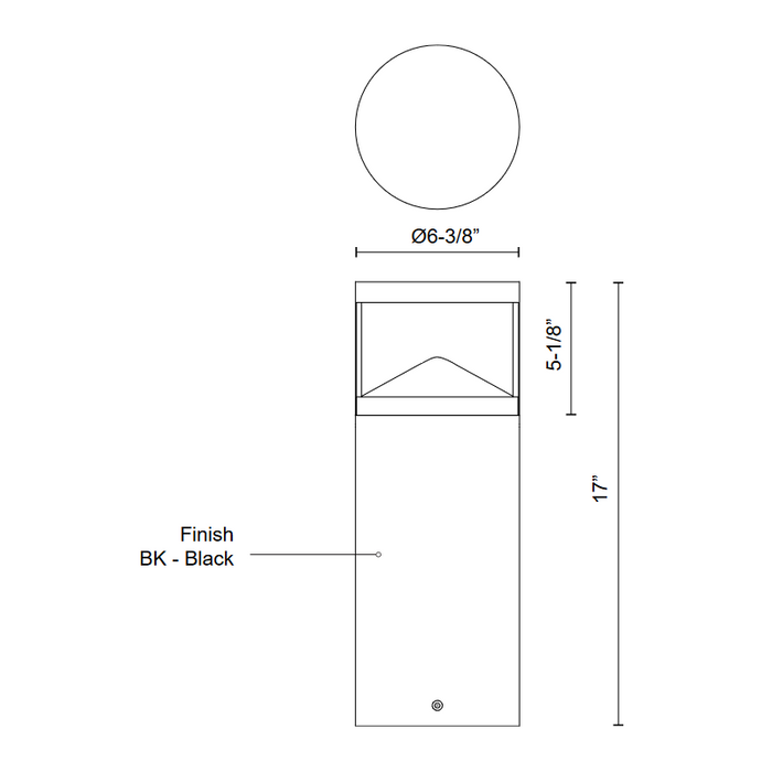 Kuzco EB83317 Dover 1-lt 17" Tall LED Bollard