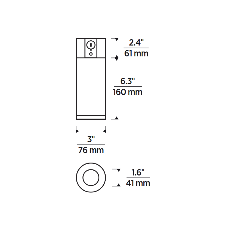 Element EC3R 3" 27W Fixed LED Cylinder, Conduit Mount