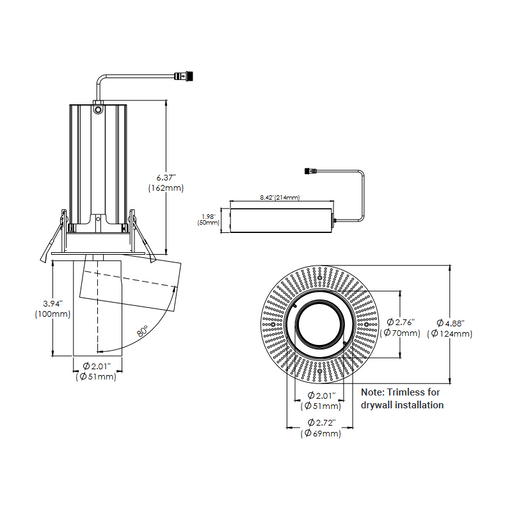 Eurofase TGO1RTL Tango 1 Light 15W Round LED Trimless Pulldown