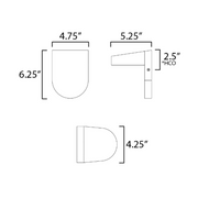 Maxim 86198 Ledge 1-lt 6" Tall LED Outdoor Wall Sconce with Photocell