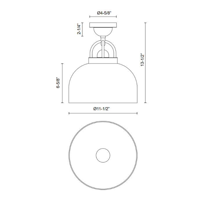 Alora Mood SF461101 Lancaster 1-lt 12" Semi Flush Mount