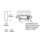 ENTRA 2" 8W Fixed LED Cylinder, Warm Dim, Flush Mount
