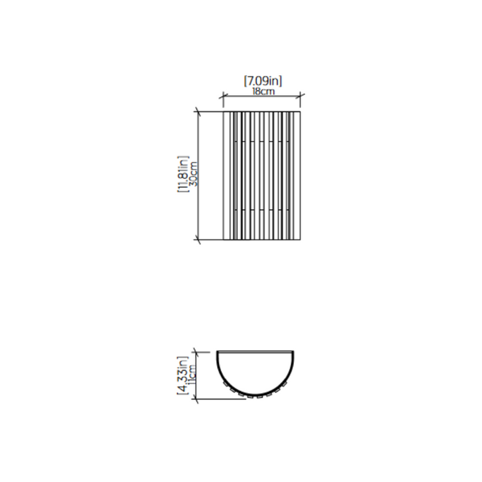 Accord 420 Slatted 1-lt 12" Tall LED Wall Light