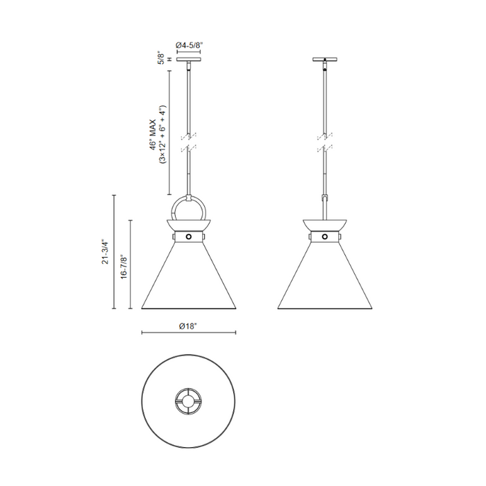 Alora Mood PD412518 Emerson 1-lt 18" Pendant