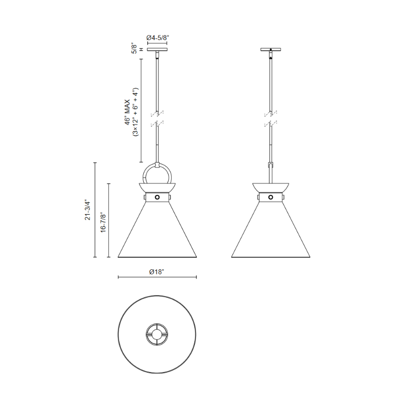 Alora Mood PD412518 Emerson 1-lt 18" Pendant