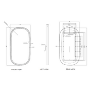 Paris Mirror Chic 32 x 60 Oval LED Illuminated Mirror, CCT Selectable