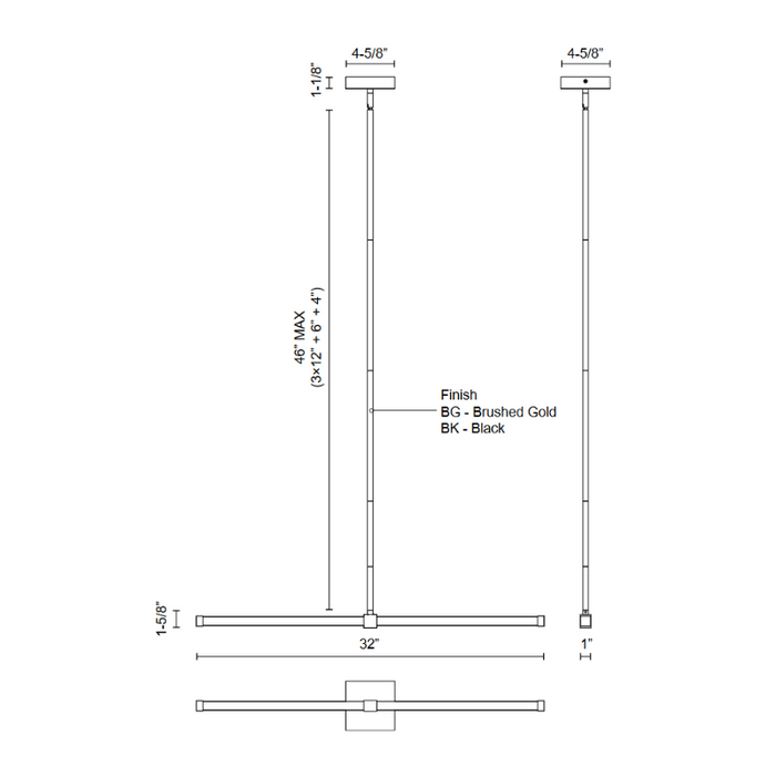Kuzco LP23532 Blade 1-lt 32" LED Linear Pendant