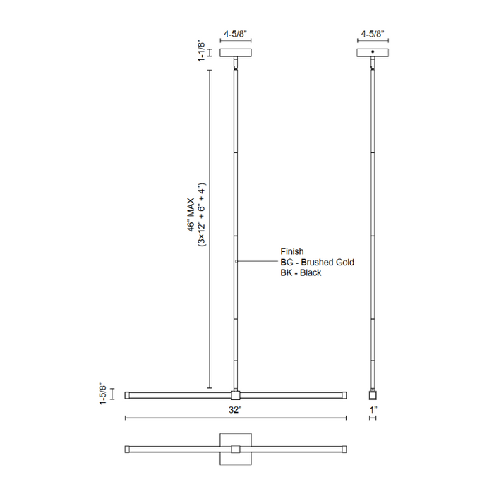 Kuzco CH23532 Blade 1-lt 32" LED Linear Pendant