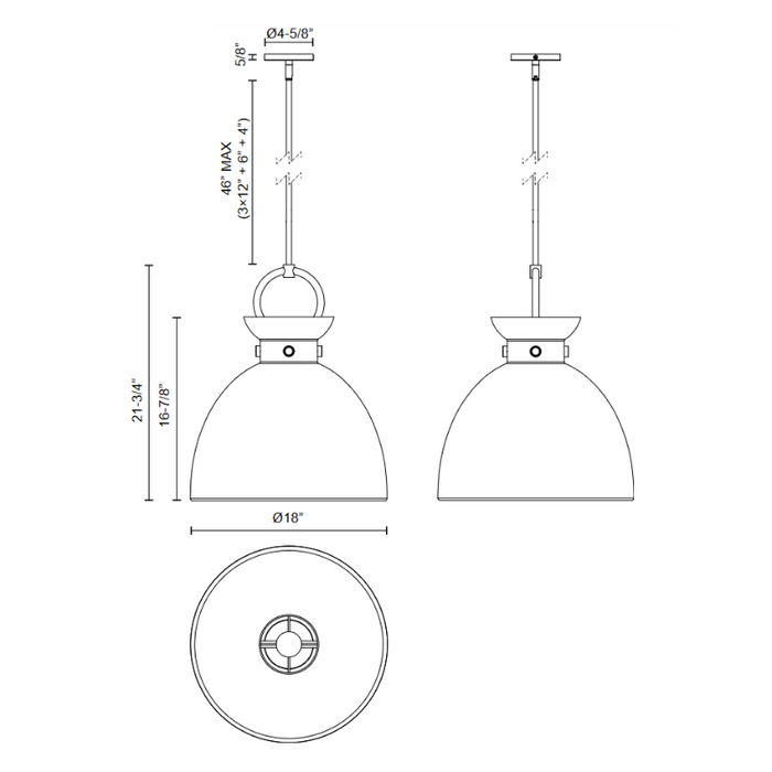 Alora Mood PD411318 Waldo 1-lt 18" Pendant