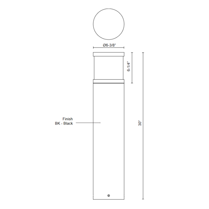 Kuzco EB46430 Chadworth 1-lt 30" Tall LED Bollard