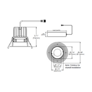 Eurofase TGO1RTL Tango 1 Light 10W Round LED Trimless Fixed Downlight, Frosted Lens