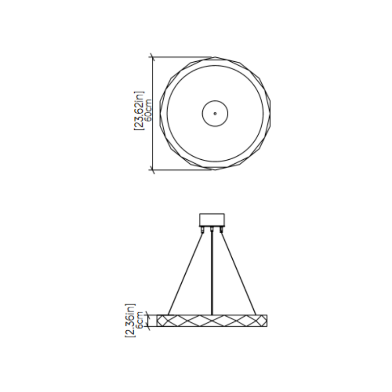 Accord 1354 Facet 1-lt 24" LED Pendant