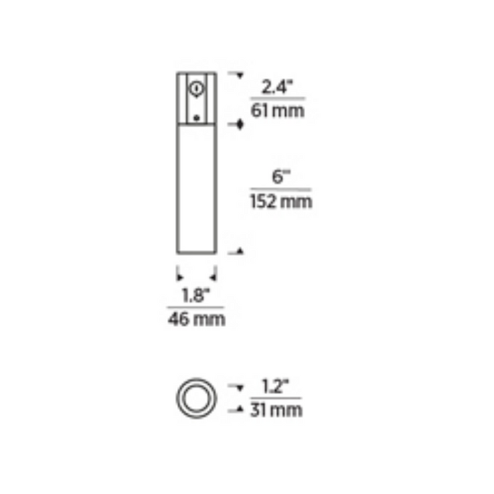 Element ENCY2R ENTRA 2" 8W Fixed LED Cylinder, Warm Dim, Conduit Mount