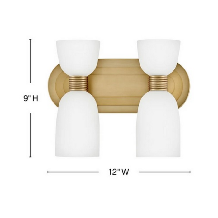 Hinkley 52962 Tallulah 2-lt 12" LED Vanity - Lacquered Brass