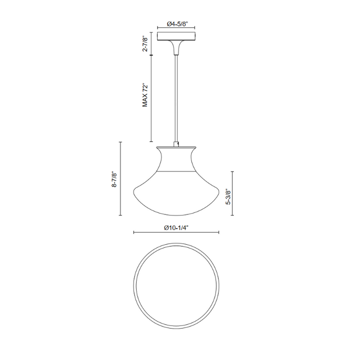 Alora Mood PD464012 Marcel 1-lt 10" Pendant