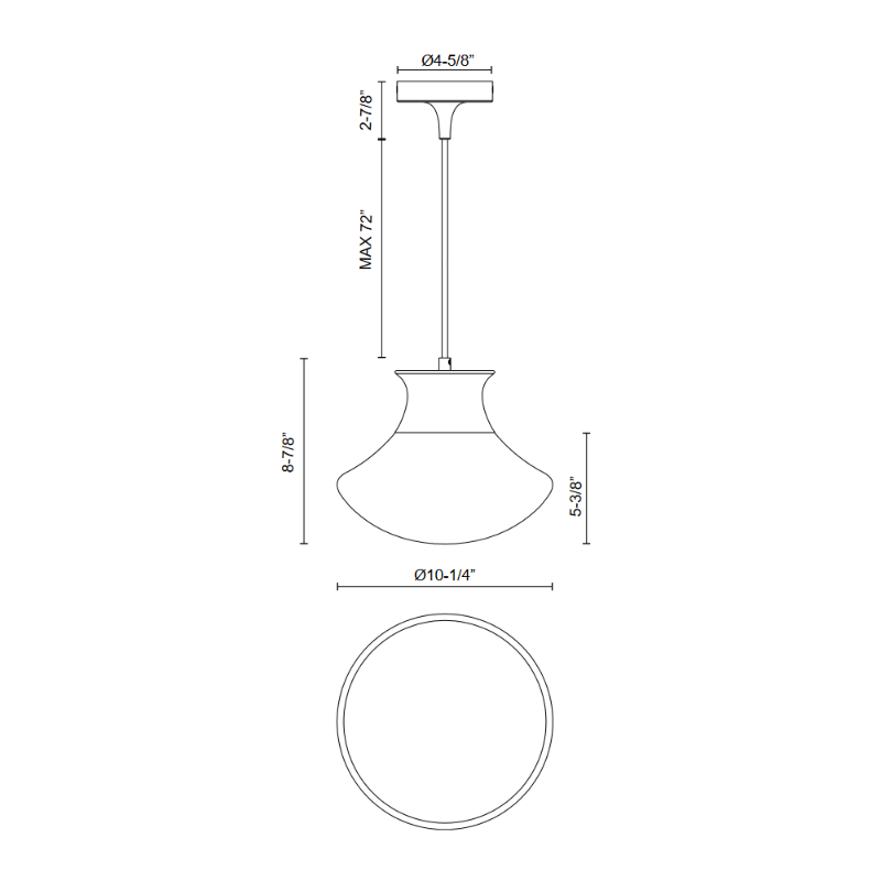 Alora Mood PD464012 Marcel 1-lt 10" Pendant