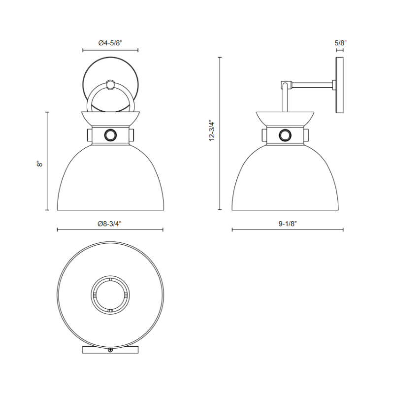 Alora Mood WV411809 Waldo 1-lt 13" Tall Wall Sconce