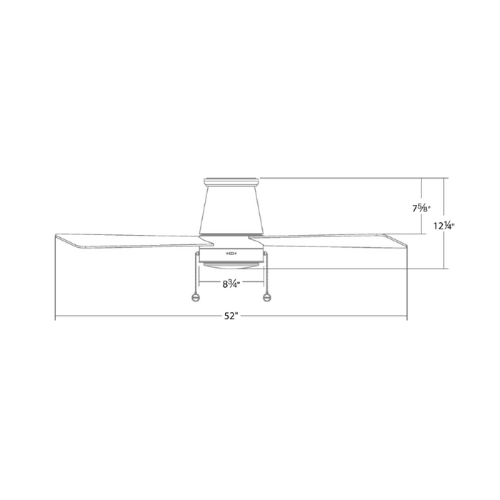WAC F-108L Hug 52" Ceiling Fan with LED Light Kit