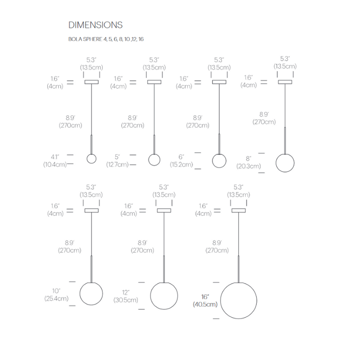 Pablo Designs Bola Sphere 12" LED Pendant