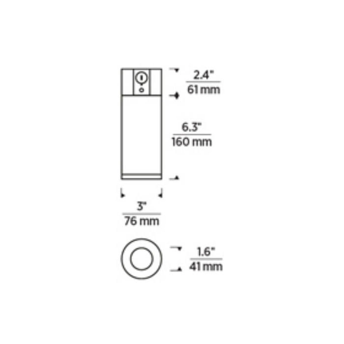 Element EC3R 3" 12W Fixed LED Cylinder, Conduit Mount