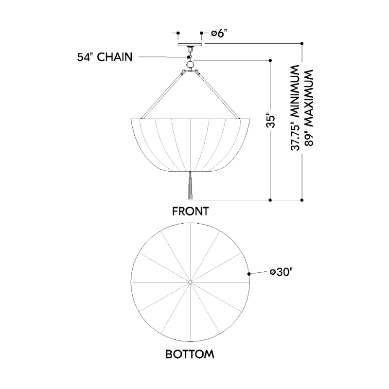 Hudson Valley CB5730 Carolina 3-lt 30" Pendant