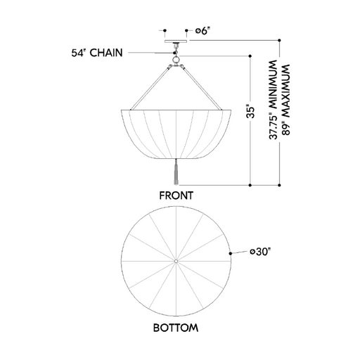 Hudson Valley CB5730 Carolina 3-lt 30" Pendant