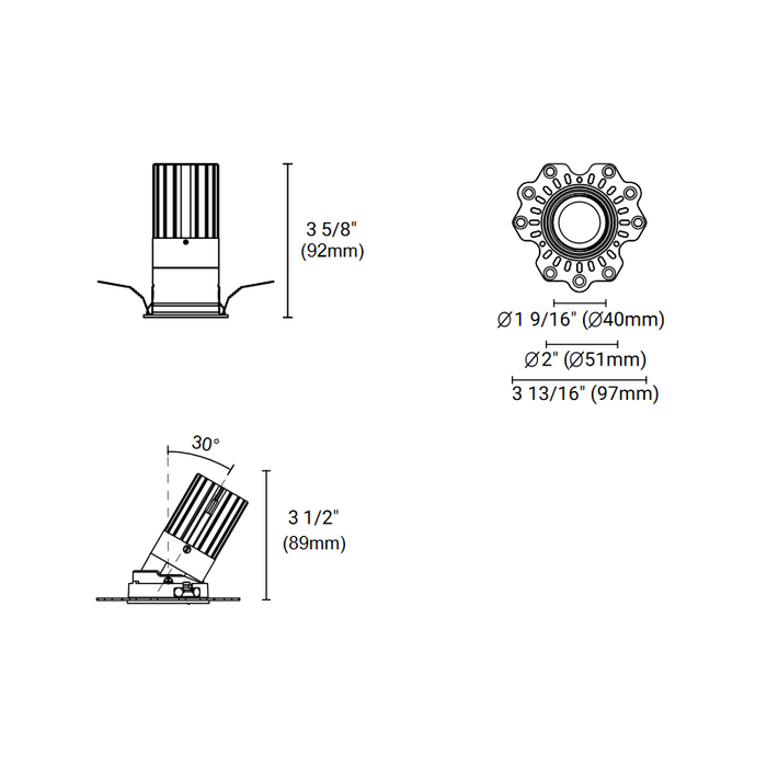Eurofase BTGO-1R-TL Baby Tango 1 Light 10W Round LED Trimless Flat Gimbal, Solite Lens