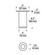 Element EC3R 3" 12W Fixed LED Cylinder, Surface Mount