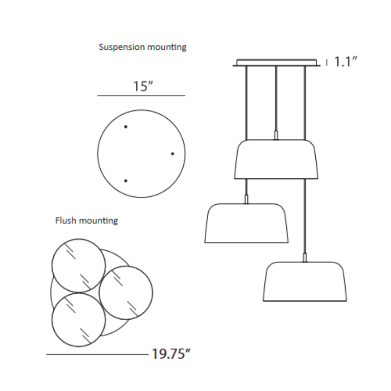 Koncept YUP-C3 Yurei LED Pendant, Metal Shade