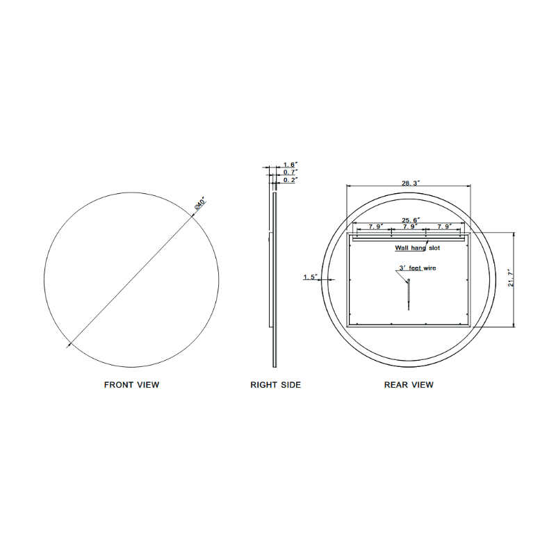 Paris Mirror Original 40" x 40" Round LED Backlit Mirror, 3CCT Selectable