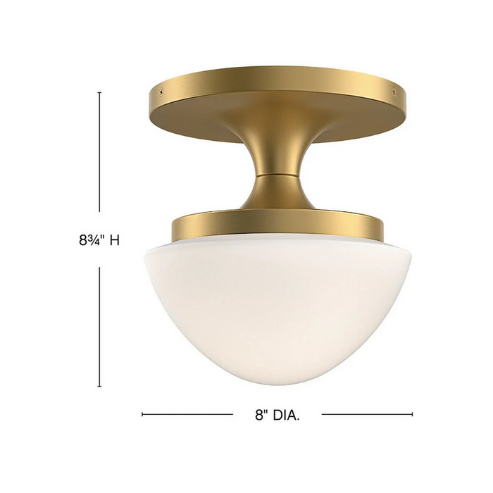 Hinkley 47811 Knox 1-lt 8" LED Semi-Flush Mount - Lacquered Brass