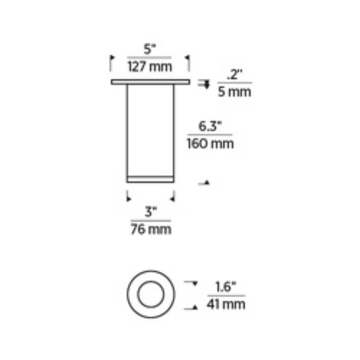 Element EC3R 3" 19W Wall Wash LED Cylinder, Surface Mount