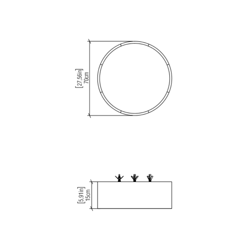 Accord 5013LED Cylindrical 1-lt 28" LED Flush Mount