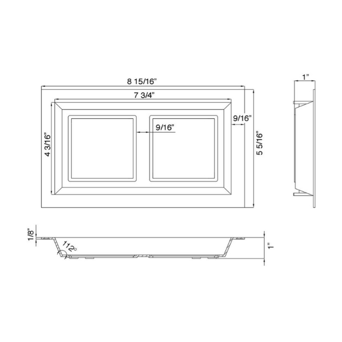 Lotus LLL-M2 9" Multi 2 Head Recessed Fixture for LSG3-HO-TT